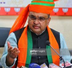 Jaipur: BJP Minority Board National President Hazi Jamal Siddiqui during a press conference ahead the upcoming local bodies elections at party office in Jaipur,Rajasthan,India, Friday, Oct. 16, 2020.(Photo by Vishal Bhatnagar/NurPhoto via Getty Images)