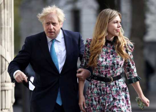 British Prime Minister Boris Johnson and his fiancée Carrie Symonds