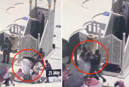 حرم مکی میں منبر پر حملہ کرنے والا شخص