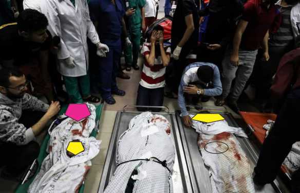 الهمجية الإسرائيلية على غزة ، صدمت والد أربعة أطفال شهداء