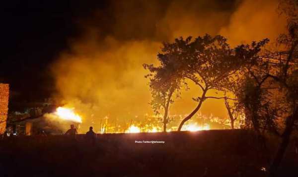 Delhi Rohingya refugee camp fire burns more than 50 huts