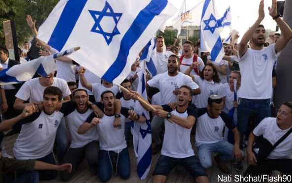 isreal Flag March in Jerusalem