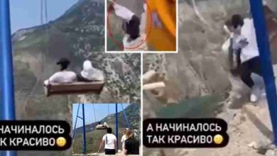 Russia-The-Cradle-On-The-Top-Of-The-Mountain-Suddenly-Broke
