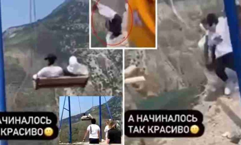 Russia-The-Cradle-On-The-Top-Of-The-Mountain-Suddenly-Broke