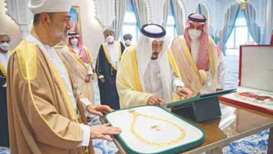 The highest Omani honor for Shah Salman and the King Abdul Aziz Award for Sultan Haitham