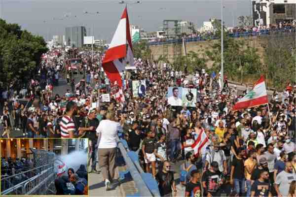 protests turn violent in Lebanon Beirut