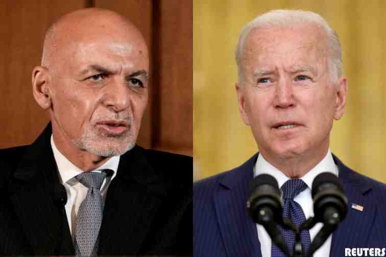 Afghanistan President Ashraf Ghani and U.S. President Joe Biden
