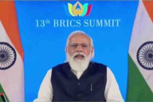 Narendra Modi addressing the 2021 BRICS Summit