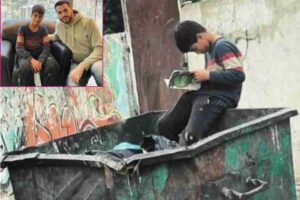 picture-of-a-child-reading-a-book-sitting-in-the-garbage