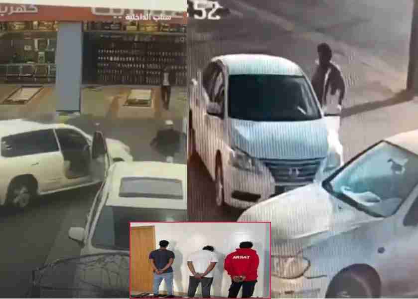 saudi-arabia-thieves-caught-stealing-car-from-puncture-shop