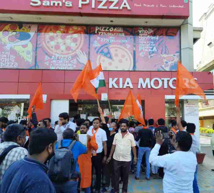 Bajrang Dal and VHP protest against various food companies including KFC and Pizza