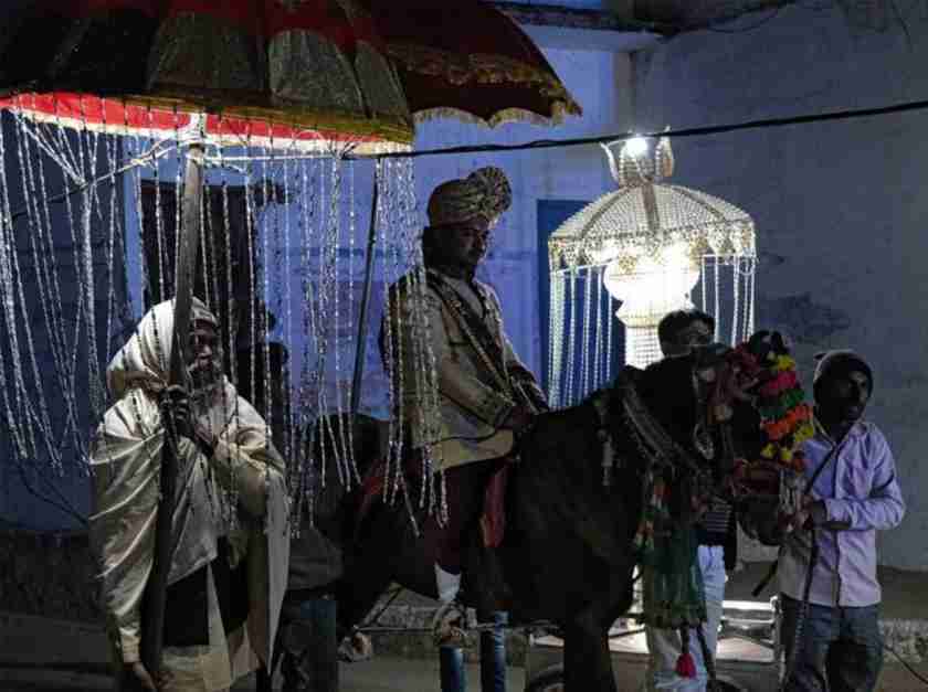 In Chhatarpur district of Madhya Pradesh a Dalit police groom was hit by a goon while riding a horse