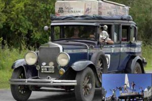 The family traveling around the world in an old car for 22 years, reached home