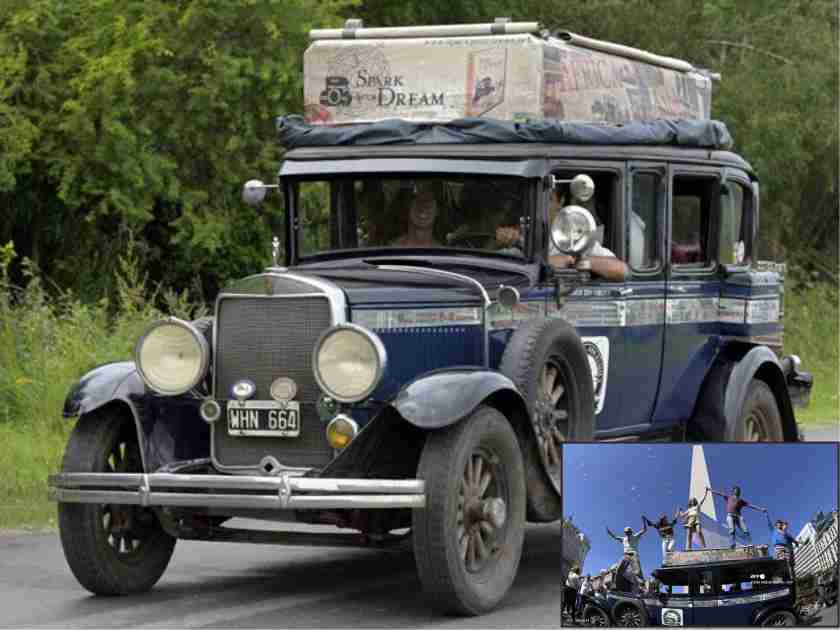 The family traveling around the world in an old car for 22 years, reached home