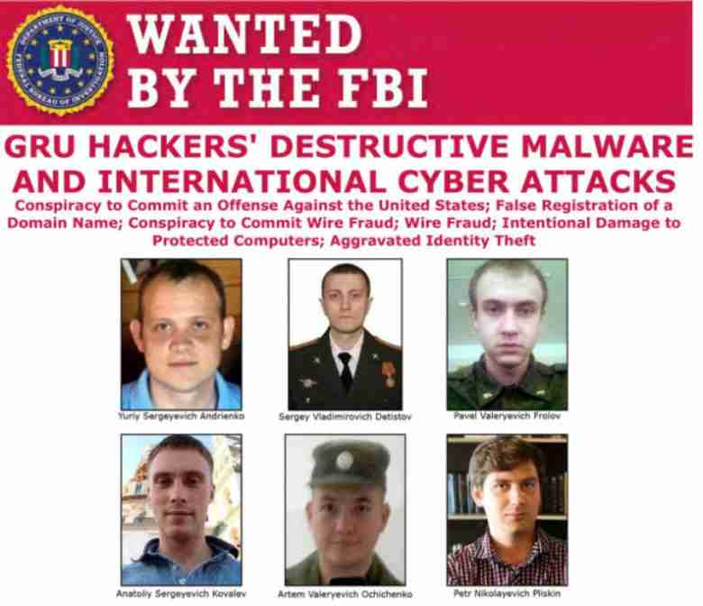 The United States has offered a reward of up to 10 million for information leading to the capture of six Russian advertisers