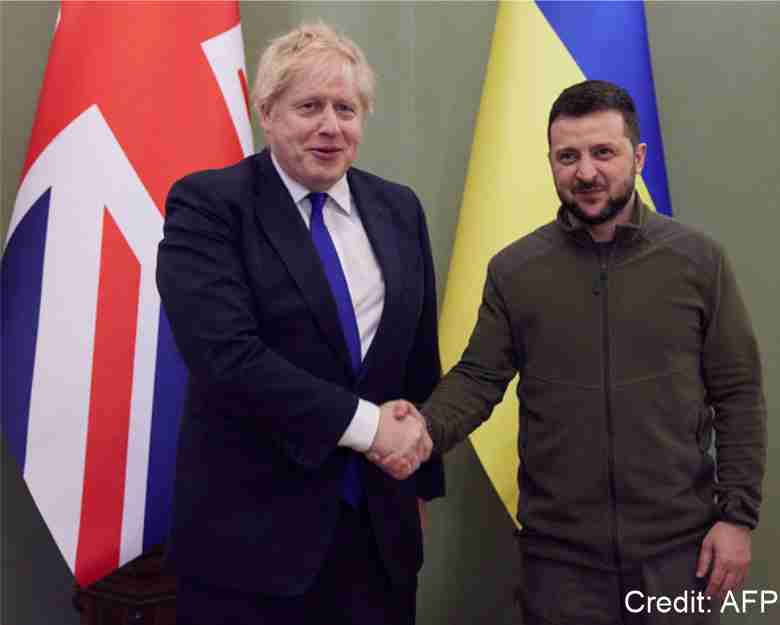 UK PM Boris Johnson Meets Ukrainian President Zelensky