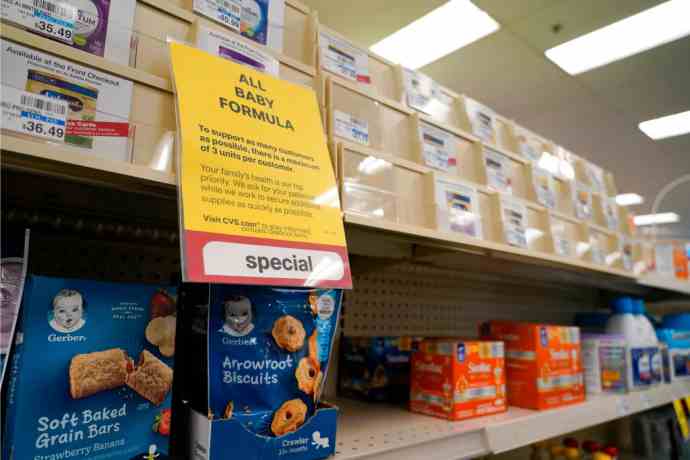 infant formula milk shortage in the united states