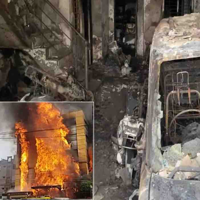 madhya pradesh a huge fire broke out in a two storey house in indore killing 7 people