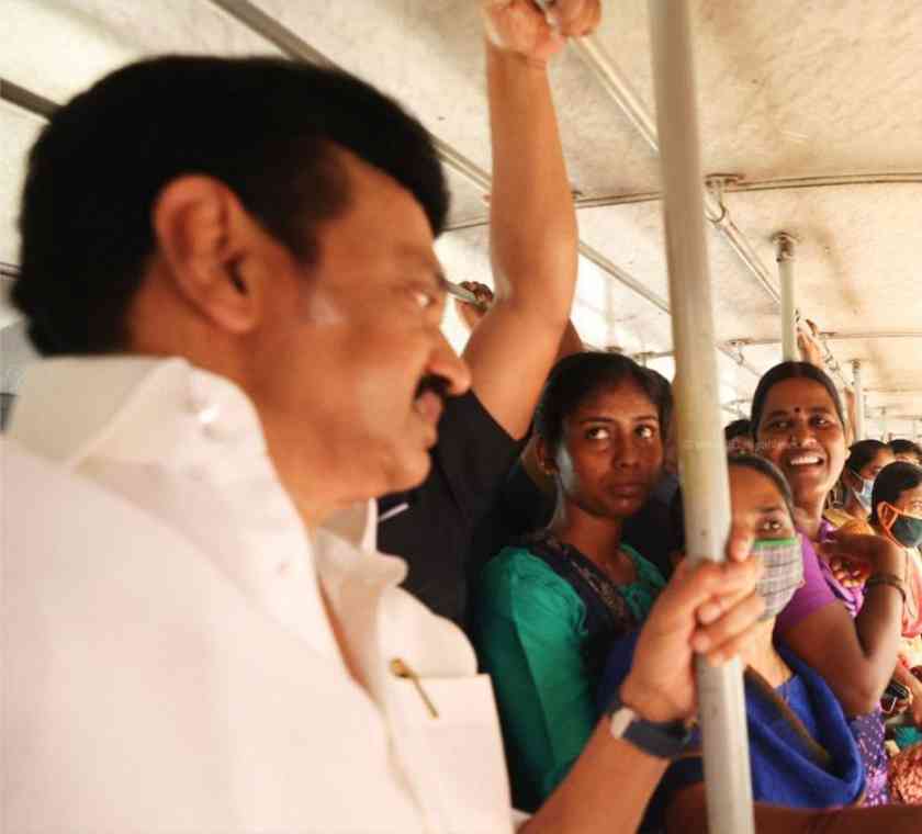 tamil nadu cm stalin travels by bus on first anniversary of government announces public welfare schemes