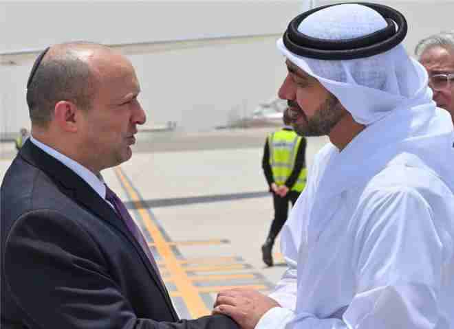 israeli prime minister naftali bennett met with united arab emirates president sheikh mohammed bin zayed al nahyan in abu dhabi