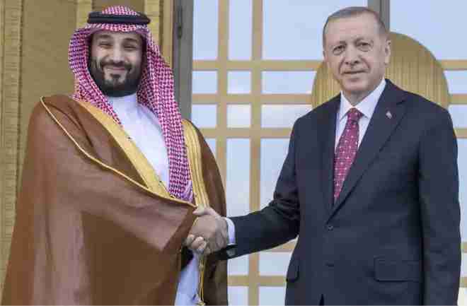 saudi crown prince mohammed bin salman and turkey president recep tayyip erdogan