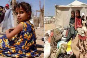 a tent, a piece of bread and a book is the dream of yemeni children