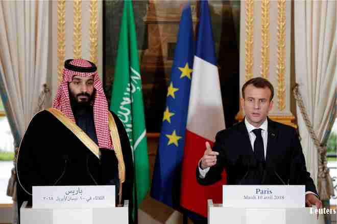 french president emmanuel macron saudi arabia crown prince mohammed bin salman