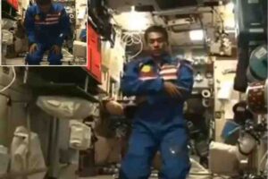 muslim malaysian astronaut offering namaz in the space station