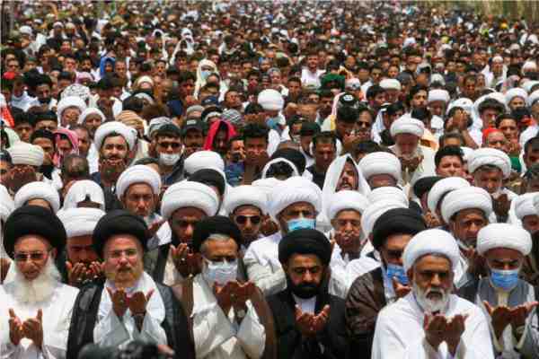 shia religious leader muqtada al sadr gathered in baghdad
