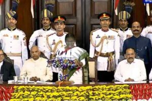 as the 15th president of the country draupadi murmu takes the oath