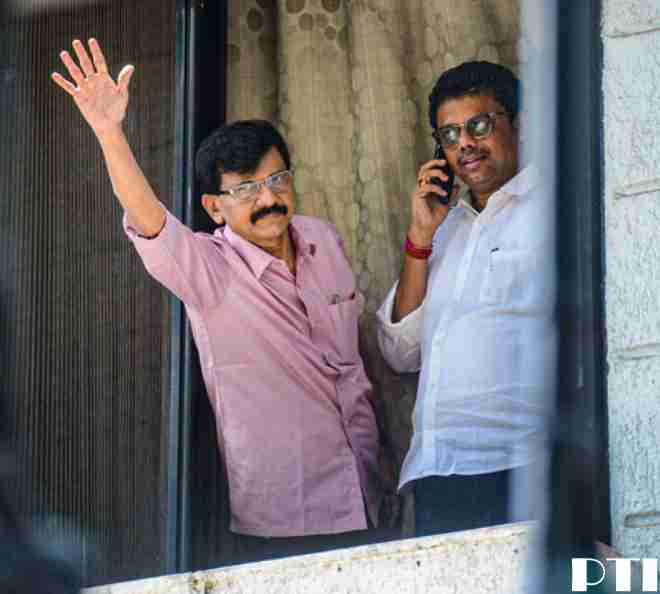 the a team reached shiv sena mp sanjay raut house