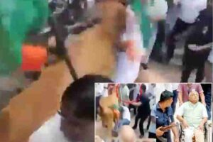 har ghar tiranga rally former deputy chief minister nitin patel attacked by cow