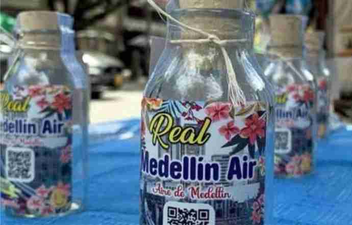 young man selling bottled air