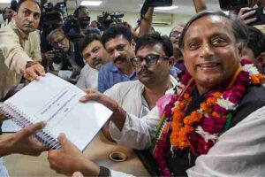 election for the post of congress president shashi tharoor has filed nomination papers