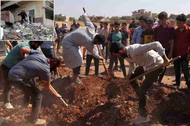 four young brothers were killed when a mine exploded in a house under construction in syria