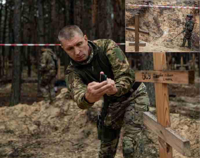 ukrainian authorities found a mass grave