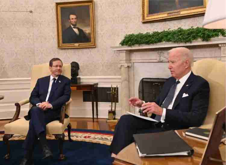 president joe biden meets israeli president isaac herzog discusses iranian nuclear issue