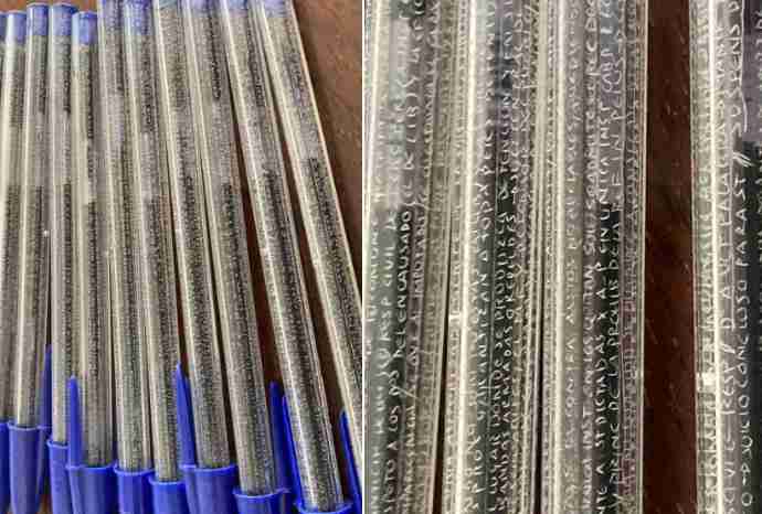 student printing syllabus on pens for copying