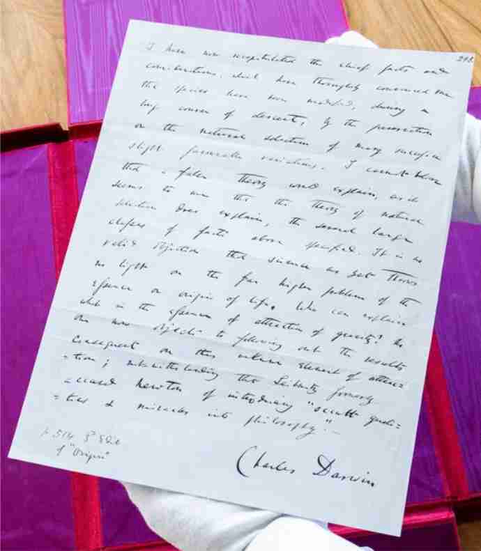 charles darwin rare manuscript