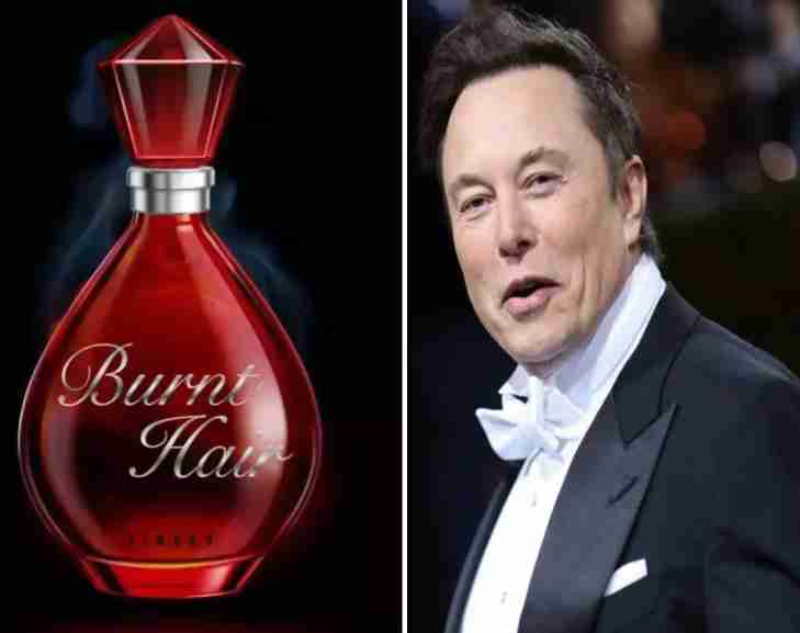 elon musk the richest man in the world launched his new perfume called burnt hair