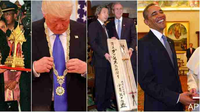 where do the gifts given to the president of the united states go
