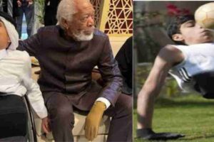 football world cup 2022 ghanim al muftah who appeared with famous american actor morgan freeman