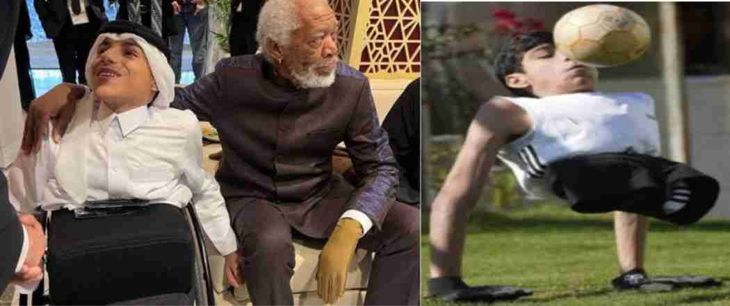 football world cup 2022 ghanim al muftah who appeared with famous american actor morgan freeman