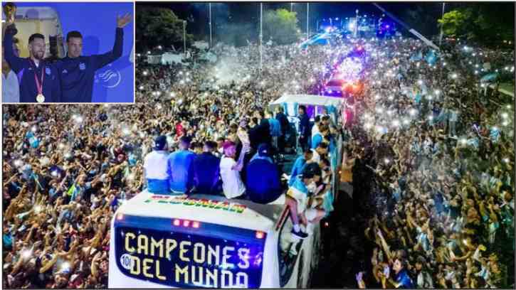 fifa world cup winning team argentina received a grand welcome on their return home