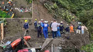 colombia 37 people were killed when a mudslide fell on a passenger bus and a van