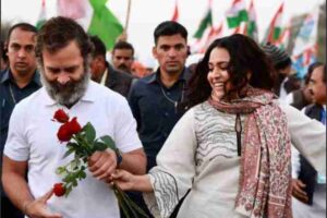 famous actress swara bhaskar also participate in bharat jodo yatra