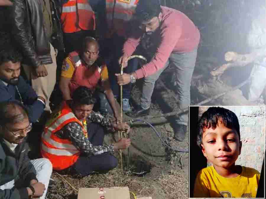 madhya pradesh 6 year old innocent fell into 38 feet deep borewell