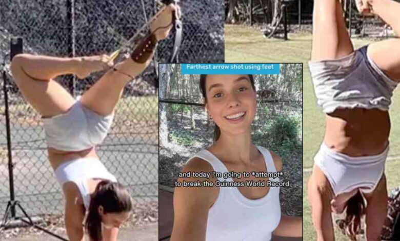 foot archery, australian girl sets record