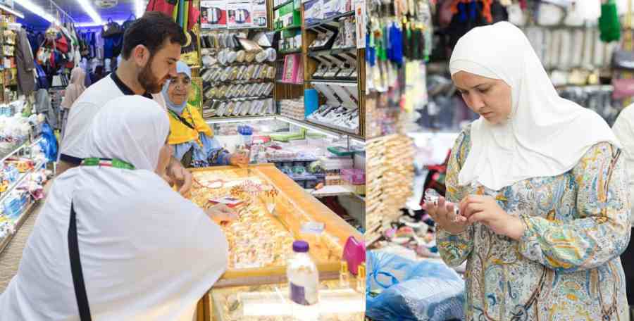 umrah pilgrims flock to makkah markets for souvenirs