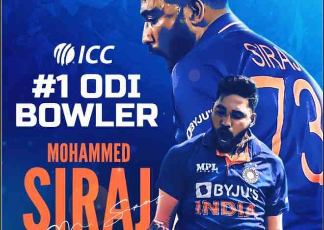 icc mens odi bowler rankings mohammed siraj becomes number one bowler